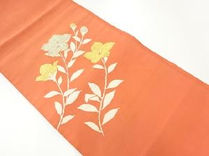 アンティーク　草花模様織出し名古屋帯（材料）